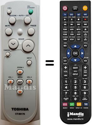 Mando a distancia equivalente Toshiba TLP-T70M Mando a distancia equivalente Toshiba TLP-T70M