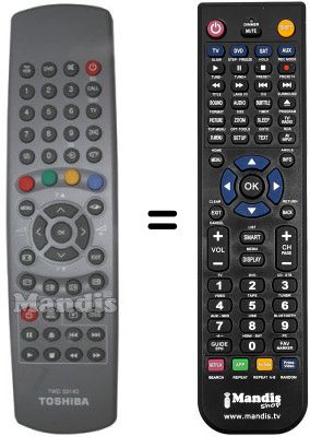 Mando a distancia equivalente Toshiba 076R0EY020