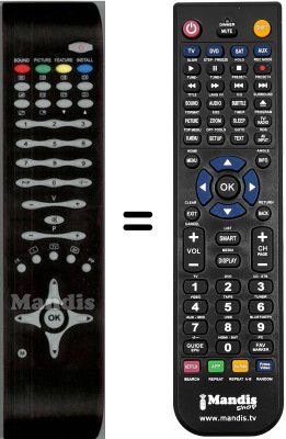 Mando a distancia equivalente Tevion CTV7110AA