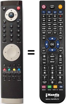 Comandament a distància equivalent Acoustic Solutions LCD W22DVD95FW