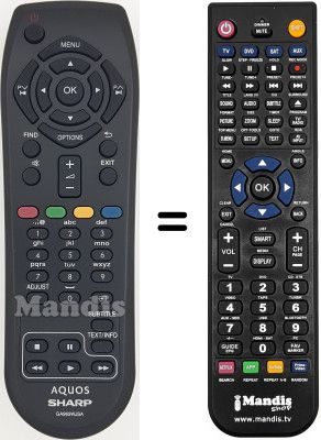 Replacement remote control Sharp LC32LE630E
