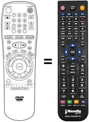Comandament a distància equivalent Samsung DVD-C700 Comandament a distància equivalent Samsung DVD-C700