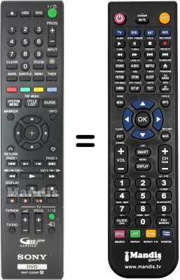 Mando a distancia equivalente Sony RDR-DC105