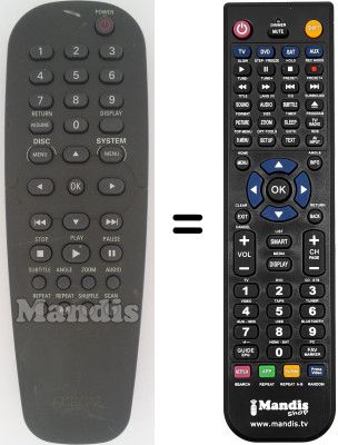Mando a distancia equivalente Philips DVD612 / 001 Mando a distancia equivalente Philips DVD612 / 001