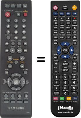Replacement remote control Samsung DVD1080P7