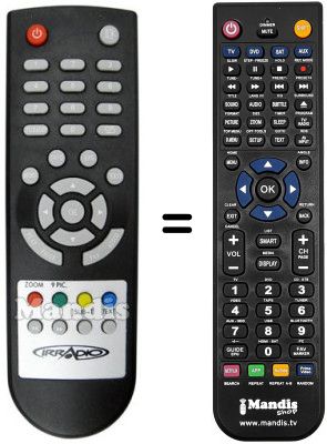 Replacement remote control Irradio DTR-1001