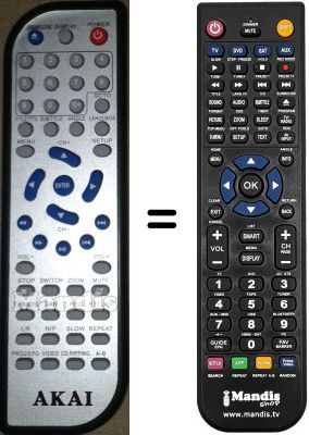 Mando a distancia equivalente Akai AKDV612T