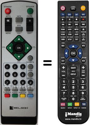 Mando a distancia equivalente Belson BST1005