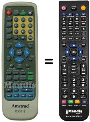 Mando a distancia equivalente Amstrad DX3016