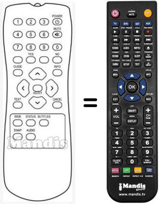 Mando a distancia equivalente RC113014 / 00
