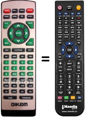Comandament a dist&agrave;ncia equivalent DIKOM DVX-120R