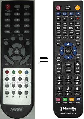 Comandament a distància equivalent Fonestar RDS581W HD
