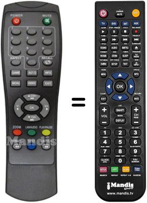 Mando a distancia equivalente MPMAN DVB-T2012