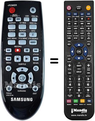 Comandament a distància equivalent Samsung DVD-C450 Comandament a distància equivalent Samsung DVD-C450