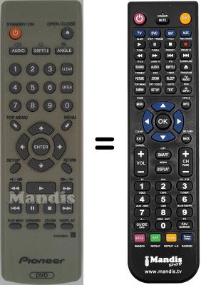 Mando a distancia equivalente Pioneer DV-U7