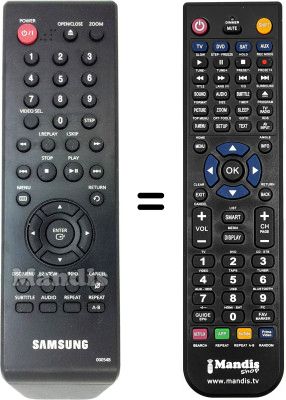 Comandament a distància equivalent Samsung DVD-P375 Comandament a distància equivalent Samsung DVD-P375