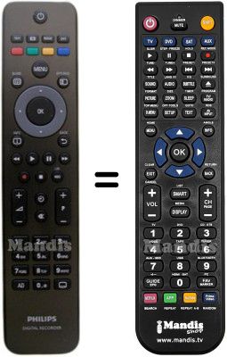Comandament a distància equivalent Philips HVS53468
