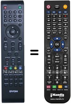 Mando a distancia equivalente HVS57523