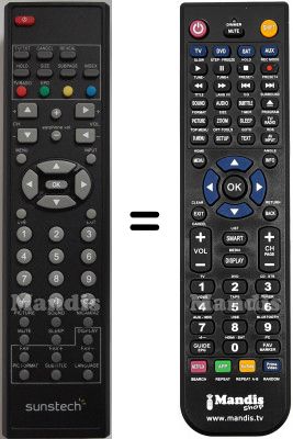 Comandament a distància equivalent Sunstech HVS57386