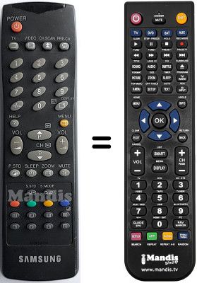 Mando a distancia equivalente Samsung WHV5146 Mando a distancia equivalente Samsung WHV5146