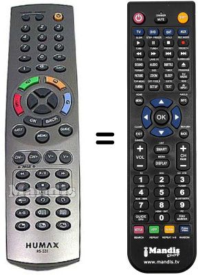 Comandament a distància equivalent Humax HVS53377