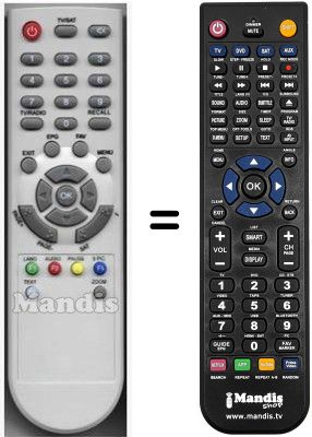 Mando a distancia equivalente HVS53366