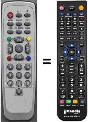 Mando a distancia equivalente HVS53696
