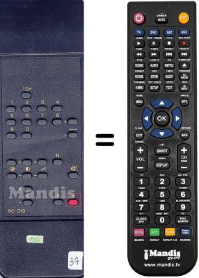 Mando a distancia equivalente WHV3539