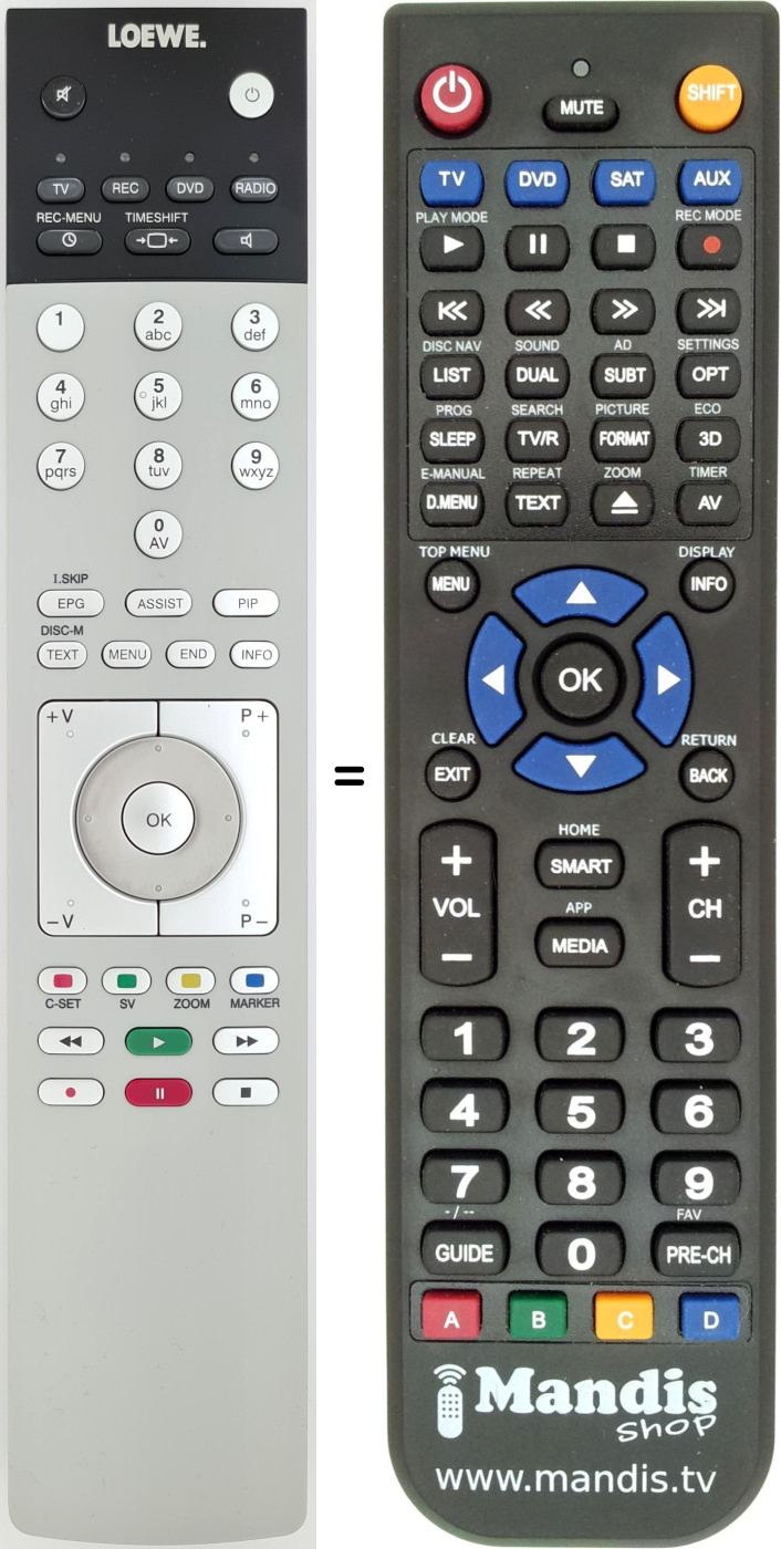 Replacement remote control 89950A12
