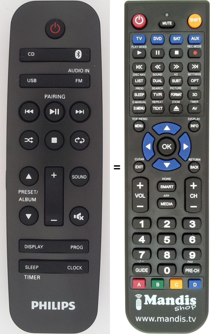Replacement remote control Philips 996580004581