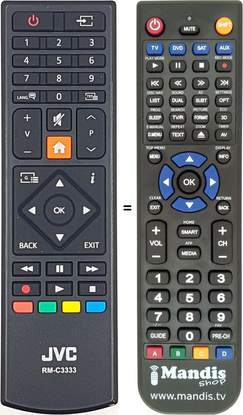 Replacement remote control JVC RM-C3333