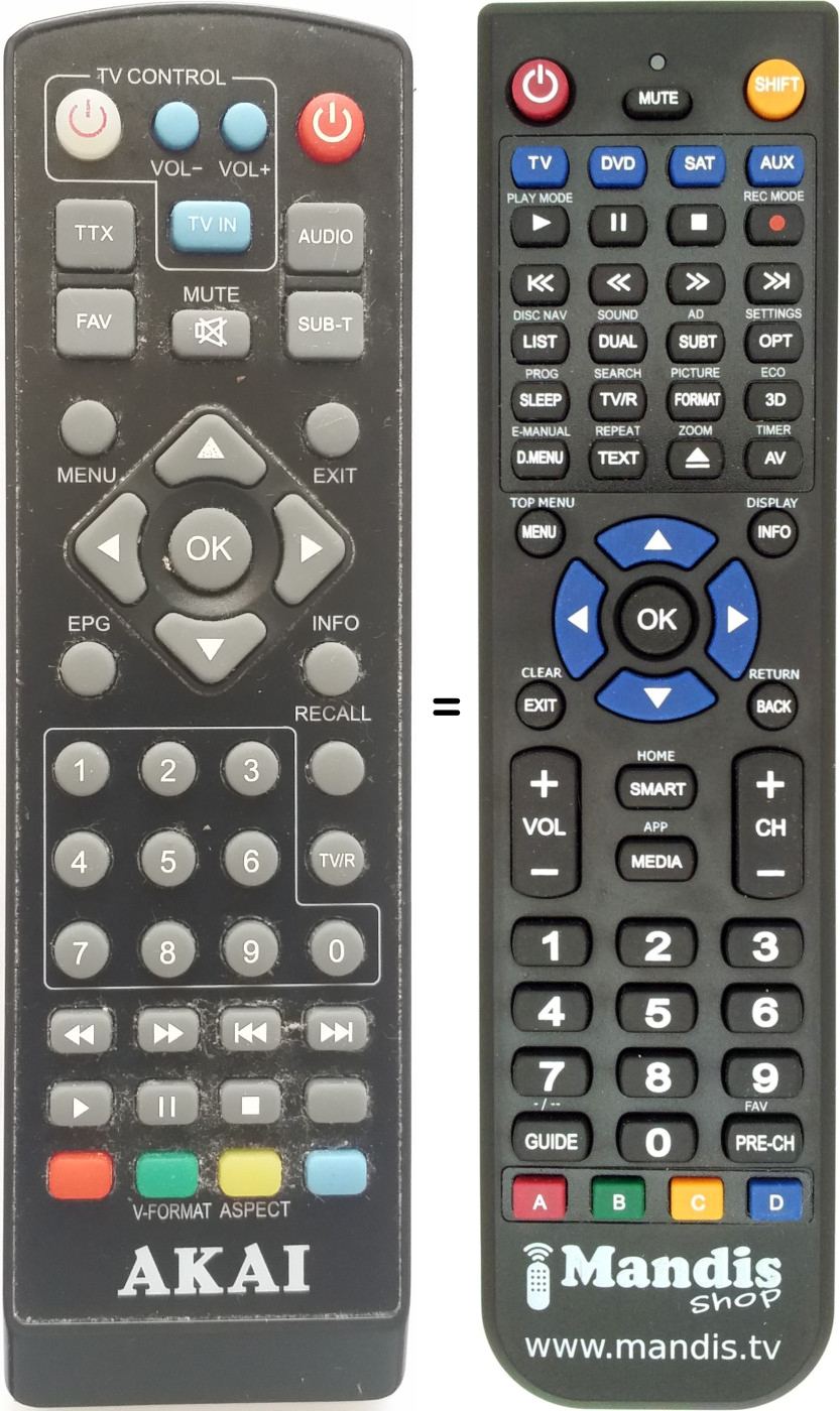 Replacement remote control ZAP26510K-L