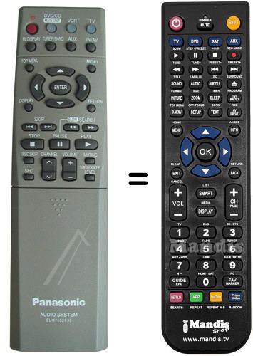 Replacement remote control Panasonic EUR7502X30