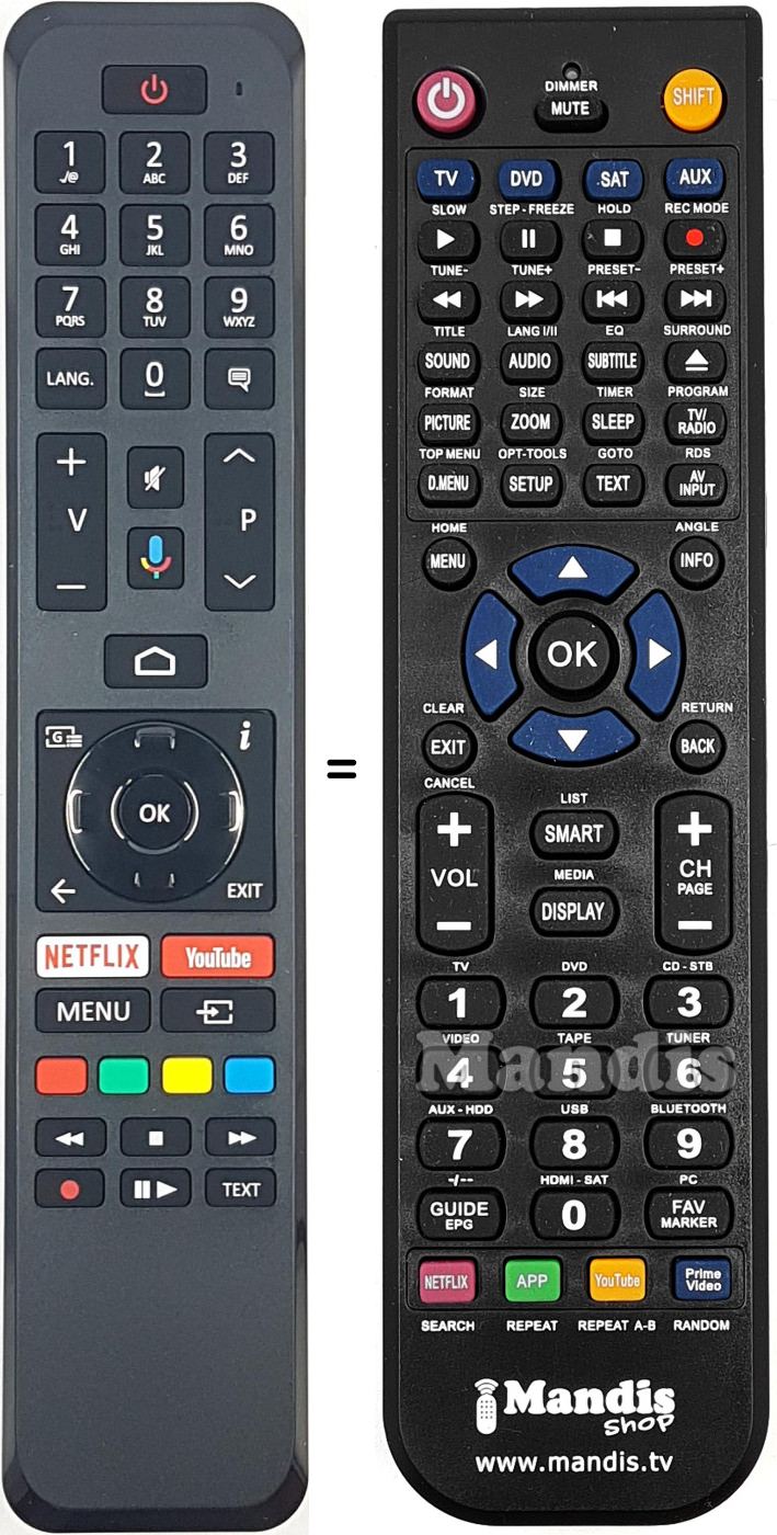Replacement remote control Telefunken RC43160N