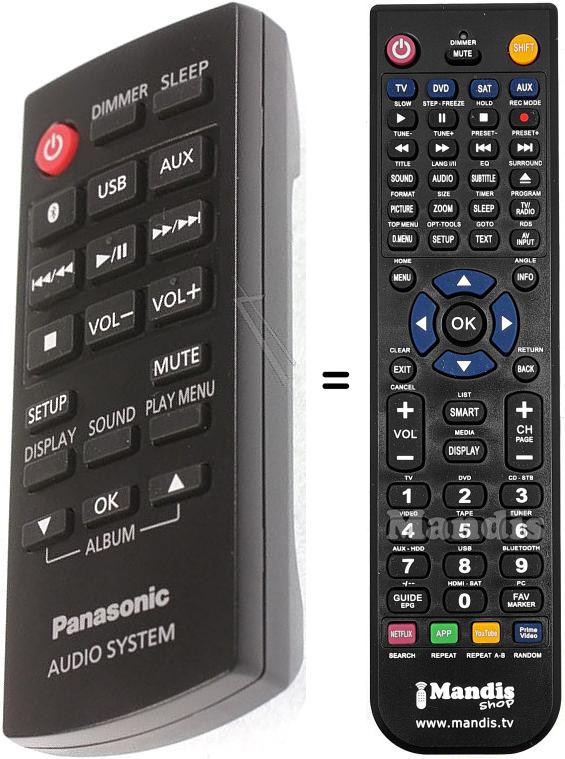 Mando a distancia equivalente Panasonic HVS50400
