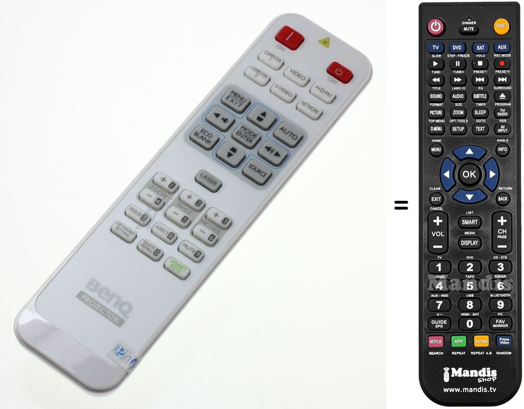Replacement remote control Benq W1300