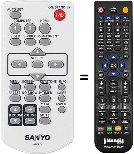 Replacement remote control Sanyo MXBD